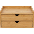 Aech Bamboo Two-Drawer Desktop Organizer 28 cm Natural - Product view