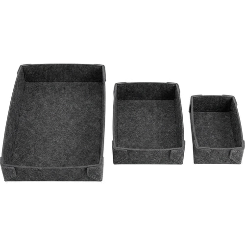 Aech Recycled Felt Modular Desktop Trays Charcoal Set of 3 - Product view