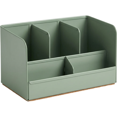 Aech Steel Five-Compartment Desktop Caddy 24 cm Sage Green - Product view
